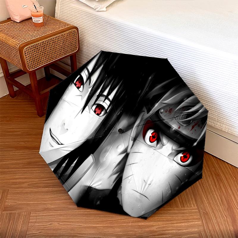 1 PC Automatic Folding Umbrella - Naruto Pattern Portable Foldable Design With 8 Ribs Christmas Birthday Gifts
