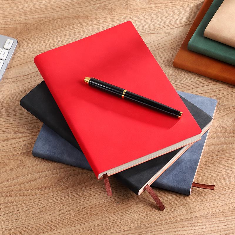 A5 Sheepskin Leather Notebook - Retro Soft Business Diary Planner with Custom Logo
