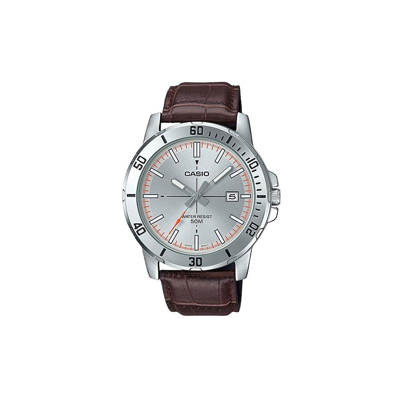 

Casio STANDARD series waterproof pointer business quartz movement leather strap Japanese and Korean watch men s watch gray dial MTP-VD01L-8EV сірий колір
