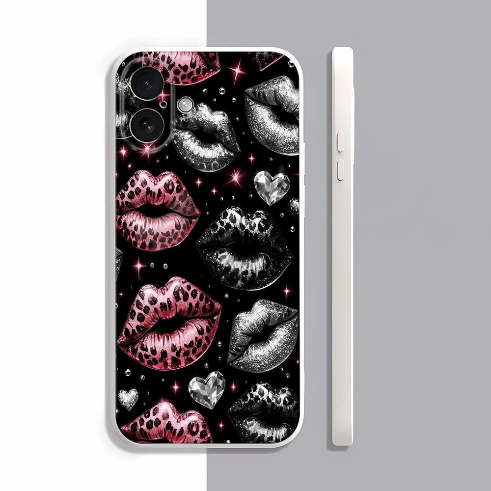 Sexy Lip Pattern Phone Case For IPhone 17 16 15 14 Plus 13 12 11 Pro MAX Air Screen Protector Casing Shockproof Cover