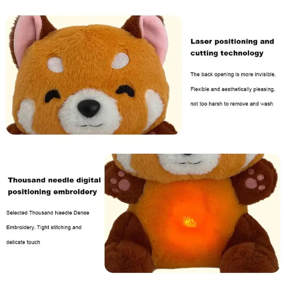 Plush Toy Red Panda Breathing Stuffed Animal  New For Anxiety Adults With Music Lights & Rhythmic Breathing In Four Modes