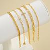 5pcs Fashion Zircon Cross Charm Bracelet Set Elegant High Quality Gold Color Multilayer Bracelets For Women Daily Wear Jewelry