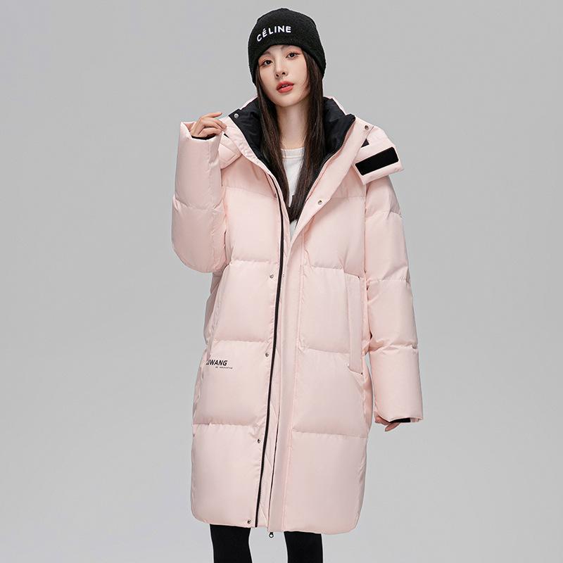 Winter Hooded Thick Casual Down Jacket for Men & Women - 90% White Duck Down, Mid-Length, Loose Fit