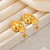 Stainless Steel Romantic Heart Drop Earrings Fashion Daily Gold Plated Dangle Earrings Fashion Daily Jewelry for Women Gift