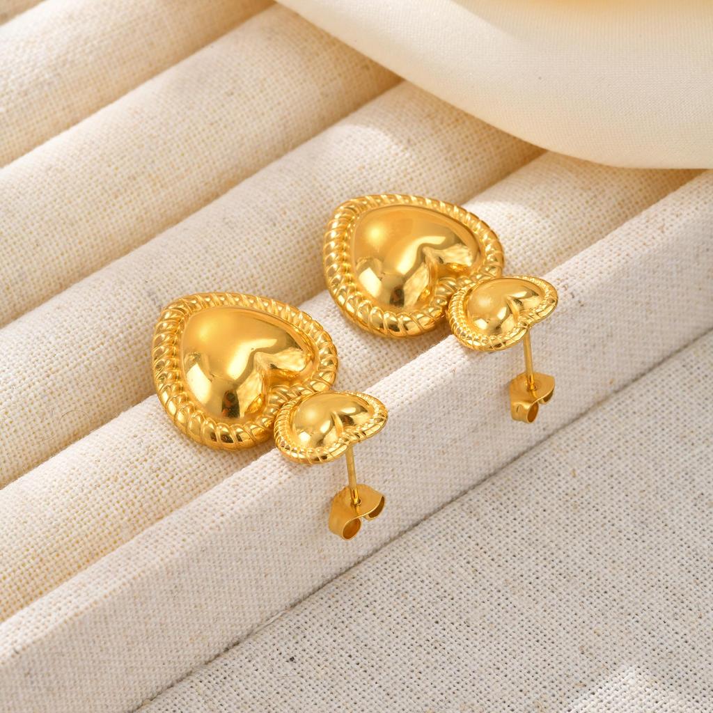 Stainless Steel Romantic Heart Drop Earrings Fashion Daily Gold Plated Dangle Earrings Fashion Daily Jewelry for Women Gift