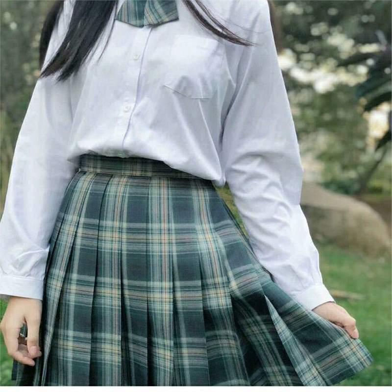 

Original Japanese JK Forest Letter High-Waist Pleated Midi Skirt for Women L