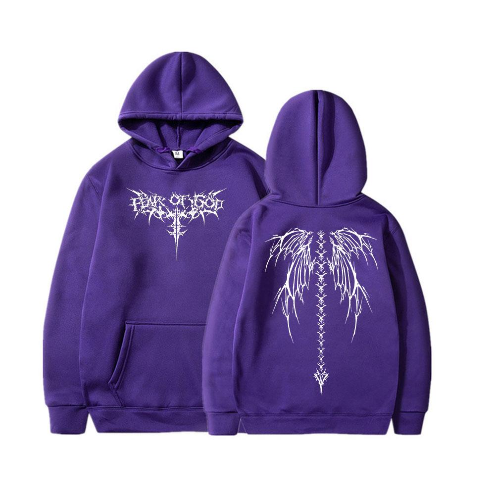 Death Wings Print Zipper Hoodie Men Women Gothic Y2k Jacket Hoodies Casual Sweatshirt Coat Streetwear Winter Autumn