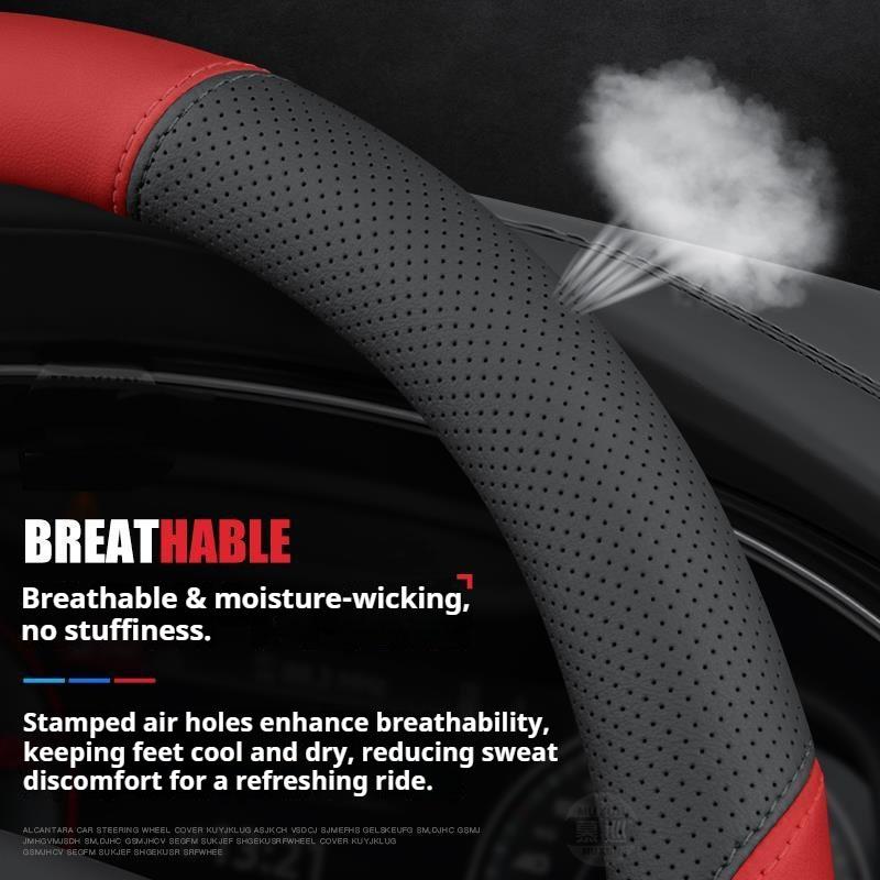For Chevrolet Cruze Bolt Aveo Spark Onix capti Cavalier Carbon fiber Suede Microfiber Car Steering Wheel Cover Auto Accessories