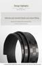 Men's Leather Belt, Genuine Leather, Automatic Buckle, Plaid Pattern