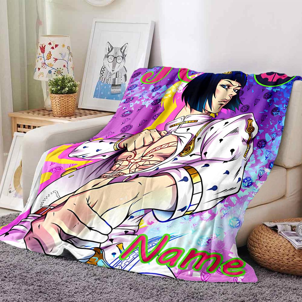 Customiz Name Personality JoJo's Bizarre Adventure Blanket Soft &Warm Sofa Office Bed Travel Lunch Break Blanket, Gift Suitable All Seasons
