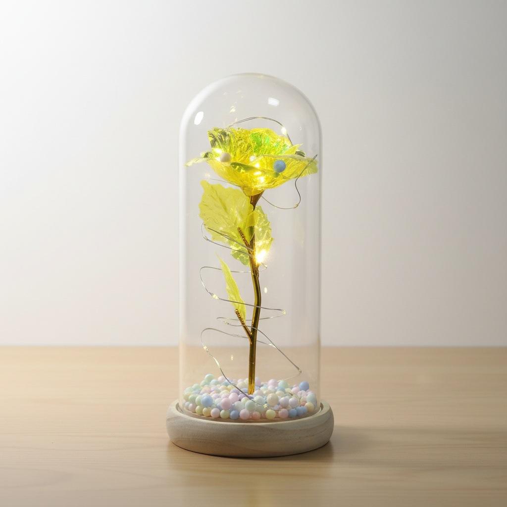 Rose Immortal Flower Glass Cover Valentine's Day Gift Doll Bouquet Mother's Day Birthday Creative Christmas Gifts