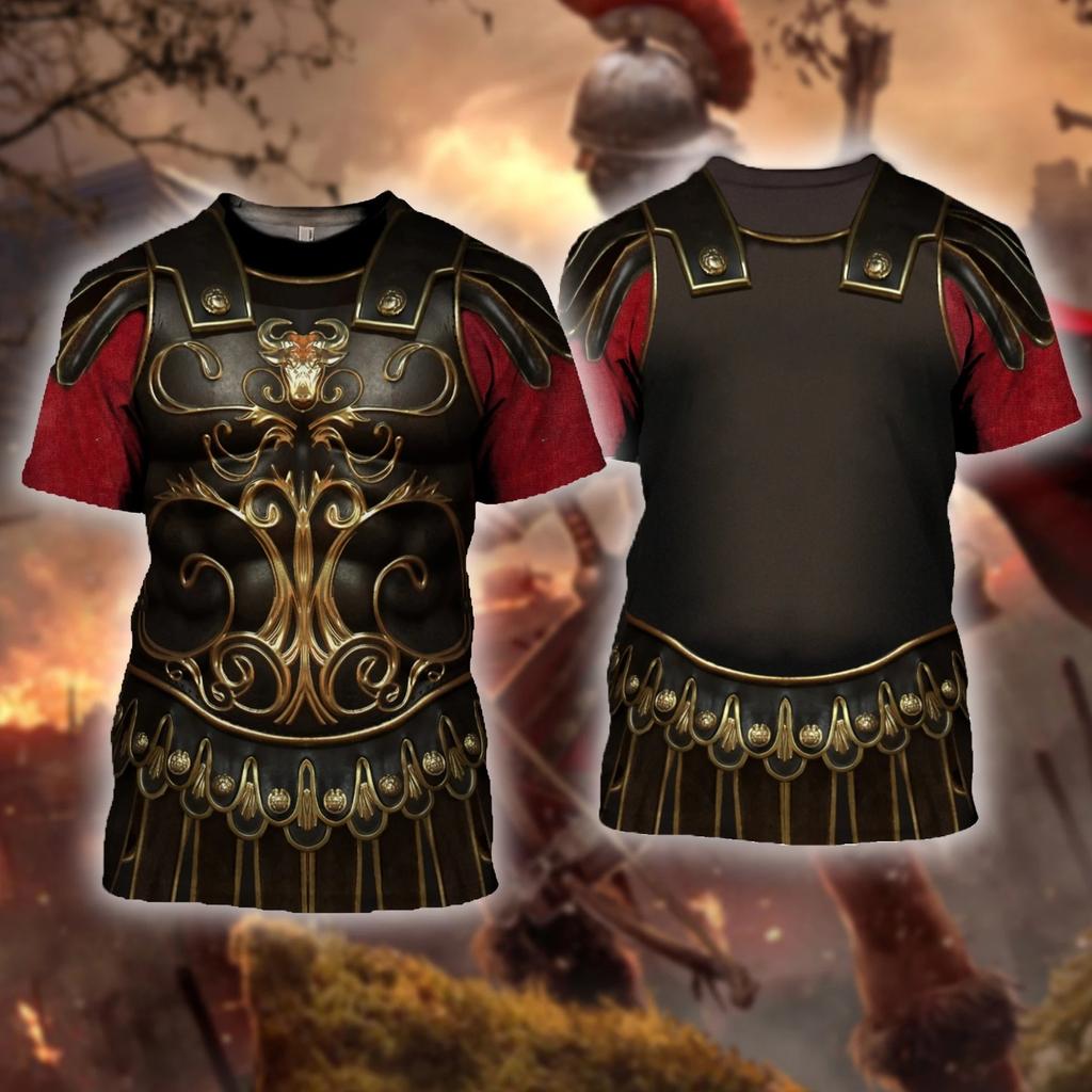 Knight Armor 3D Print T-Shirt Knights Templar Harajuku Short Sleeve Casual Unisex Summer Shirt Dropshipping