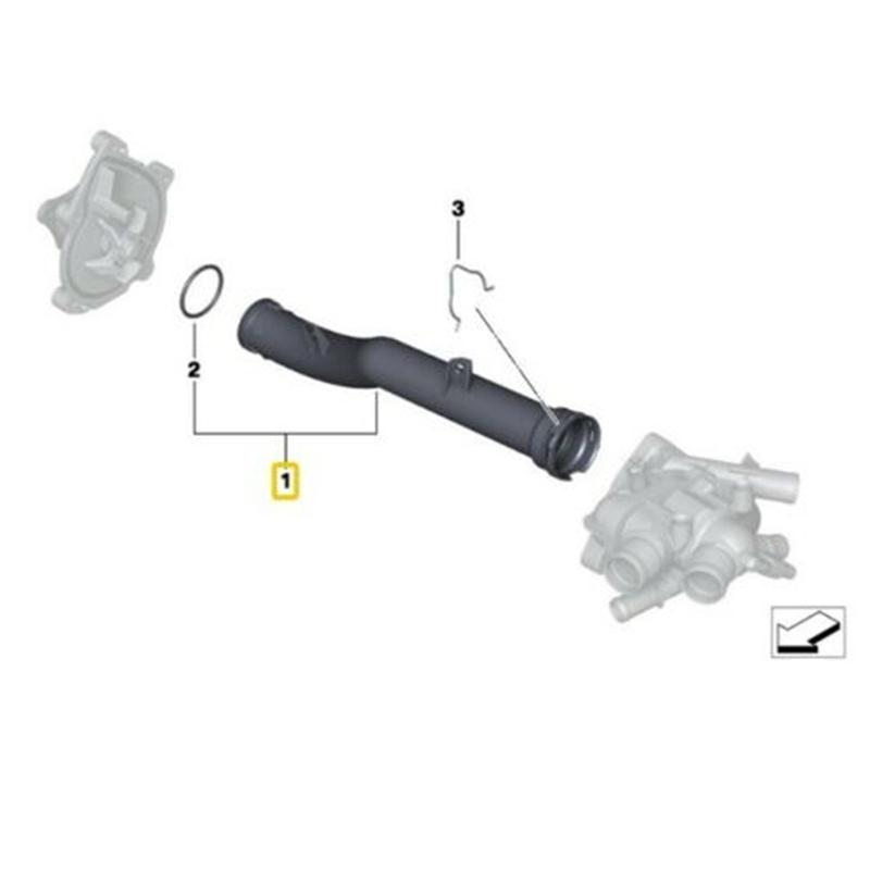 A28G-9800661880 1351VF Kühlwasserschlauch mit Metall-Clip-Verschluss für Citroen C4 207 308