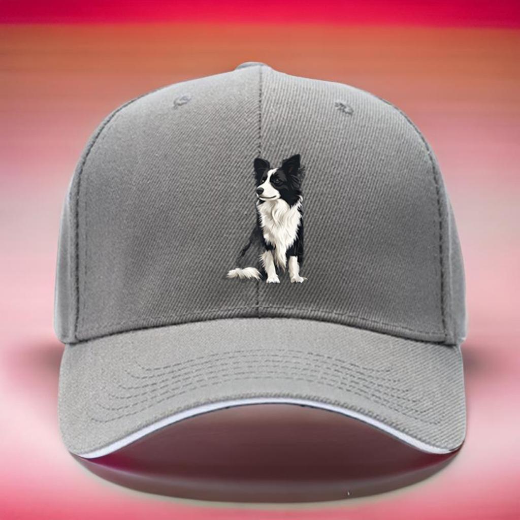 Border Collie Hundtryck Polyester Truckerhatt Justerbar Vandring Baseballkeps Casual Utomhushuvudbonad