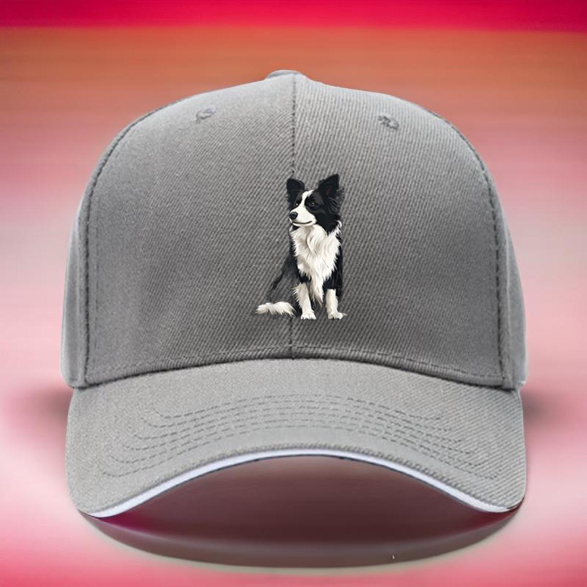 

Border Collie Dog Print Polyester Trucker Hat Adjustable Hiking Baseball Cap Casual Outdoor Headwear One Size
