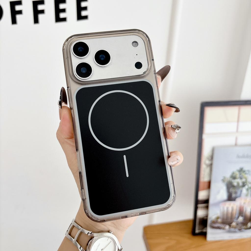 For iPhone 17 Luxury Clear Acrylic Hard PC Solid Color Case For iPhone 17 Air 17 Pro Max For Magsafe Wireless Charge Cover