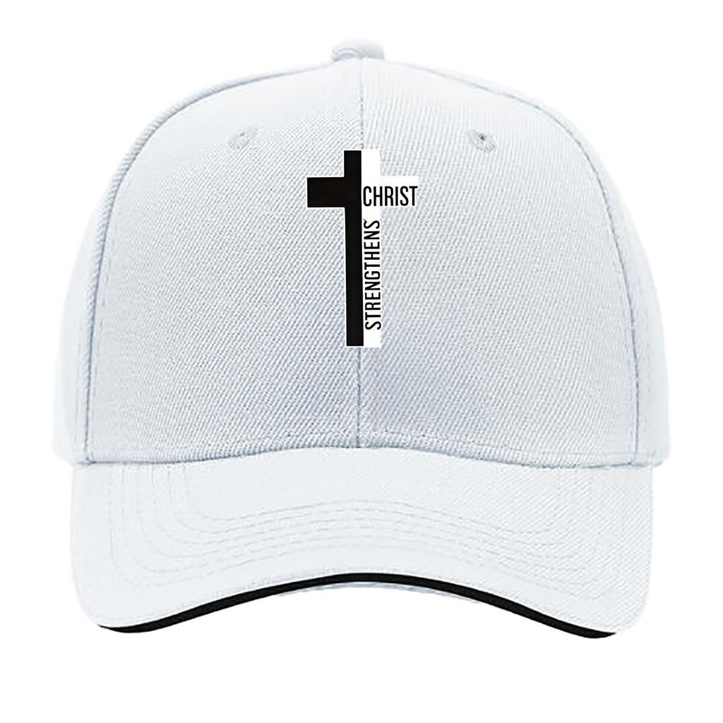 Unisexs Stylish Adjustable Baseball Cap with Cross Letter Print Breathable for Outdoor Activitie Sandwich Baseball Cap