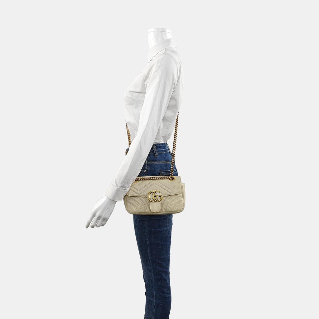 [Pre-Owned] Gucci GG Marmont Matelassé Mini Bag 'White' - Good #BI8M2W