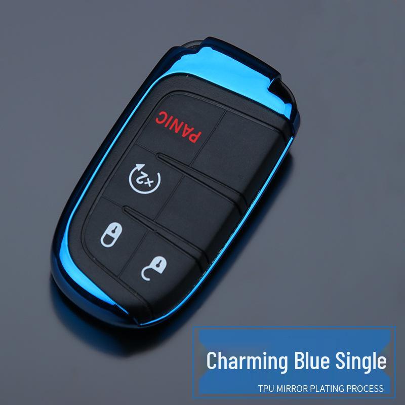 TPU Key Case for Jeep Cherokee, Renegade, Compass, and Dodge - Car Key Protective Cover