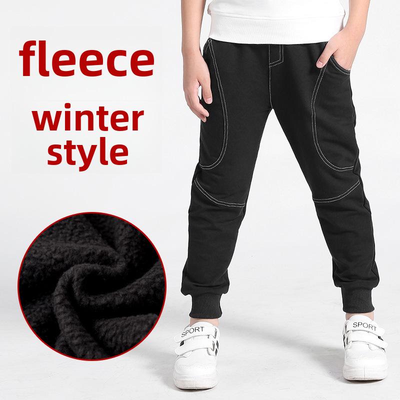 

Корейські повсякденні штани з товстого флісу для хлопчиків на осінь і зиму 140 cm чорний
