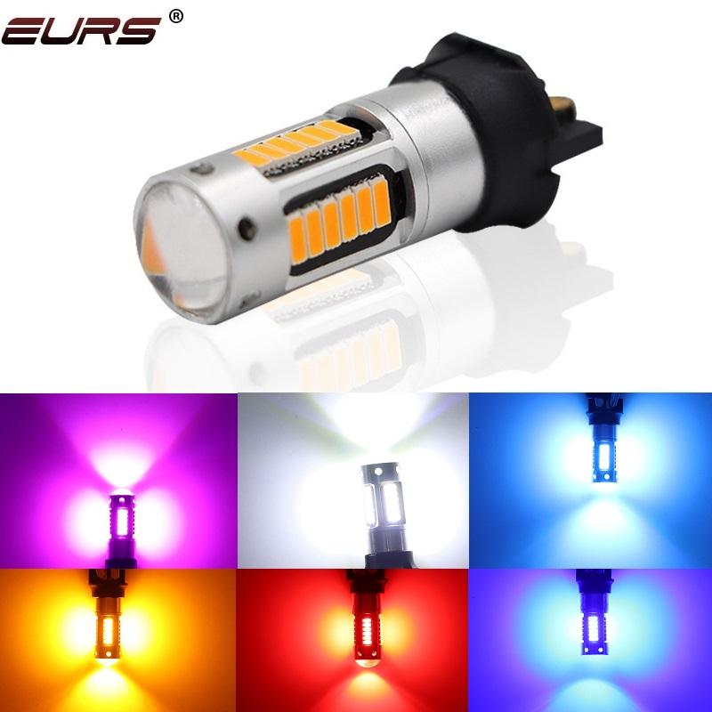 1pcs Canbus PW24W PWY24W LED Bulbs Turn Signal Light Daytime Running Light 4014 30smd DRL Fog Lamps Amber yellow White Red 12V Bulbs 7