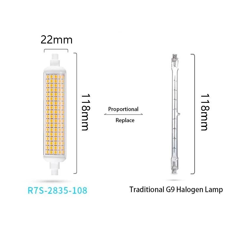 R7s Led Bulb 118mm Light For Room Warm White 4500k Corn Super Bright Lights 20w 110v 220v Powerful Home Bulbs Cool White Bedroom