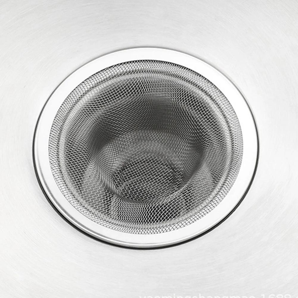 2-10pcs Stainless Steel Bathroom Drain Filter Net 7/9/11CM Screening Sink Drain Strainer Hair Catchers Stoppers Kitchen Tool