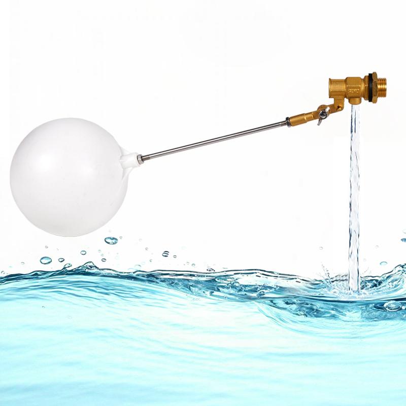 2pcs DN15 Large Copper Valve White Float Ball Water Float Valve For Pond Float Valve Shutoff Auto Fill For Livestock Tanks