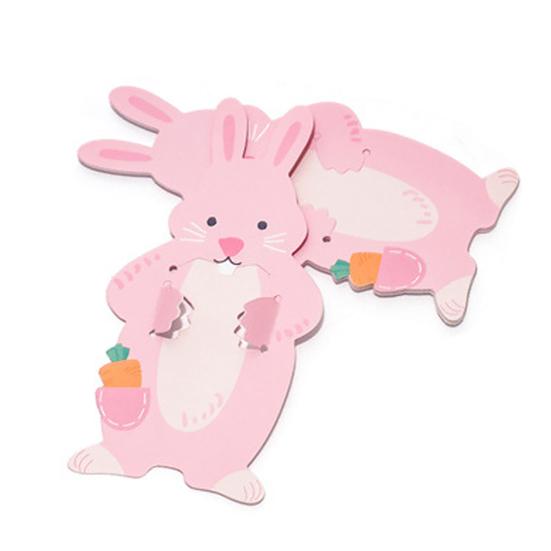 Easter Bunny Paper Card Candy Bag Cute Rabbit Chocolate Cookie Holder Packaging Bag for Easter Birthday Party Candy Dessert Wrapping Supplies