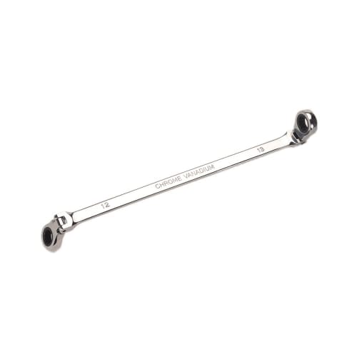 Ratchet Wrench, Flex Ratchet Wrench, Double-Ended, Swing Head, Long Type, 72 Gears, CR-V Steel, 2 Sizes, Mirror Finish, for Cars and Motorcycles (12*1