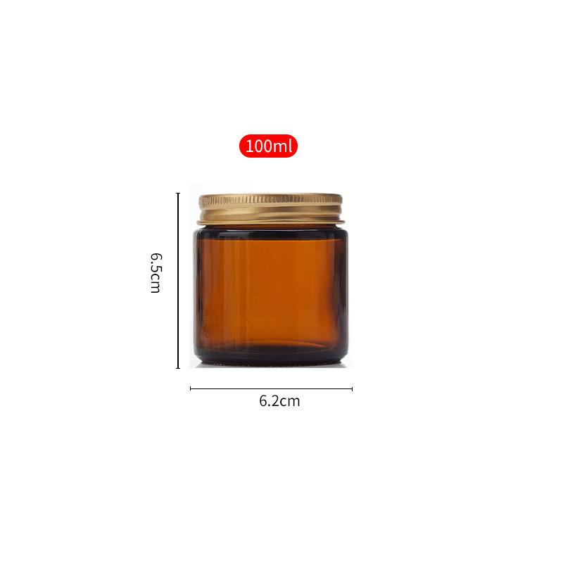 Amber Glass Candle Holder Jar