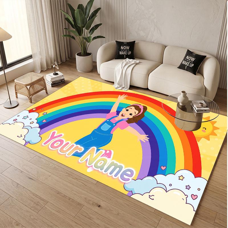 Custom Name Text Crystal Velvet Rug,ms rachel Soft Plush Decorative Non Slip Floor Carpet