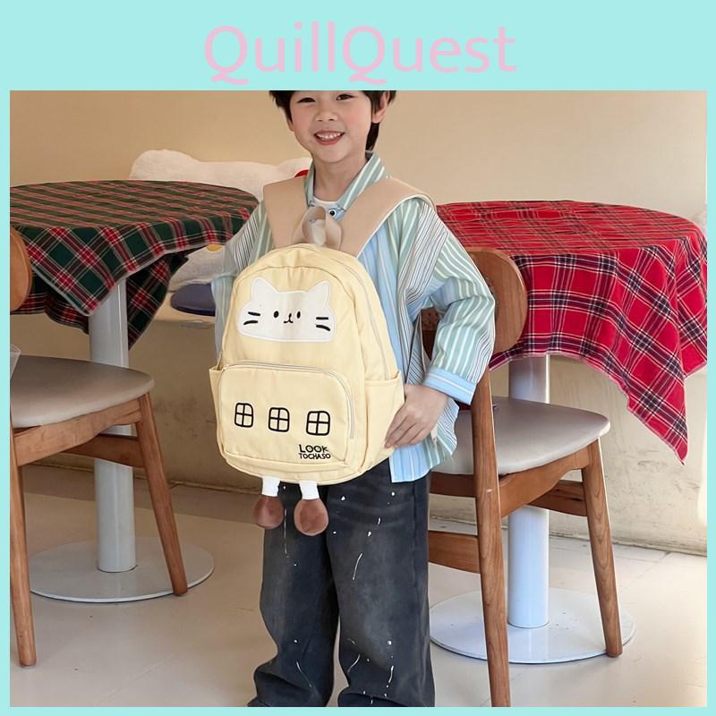Adorable Cartoon Cat Kindergarten Backpack For Boys And Girls In Cute Colors And Fun Style