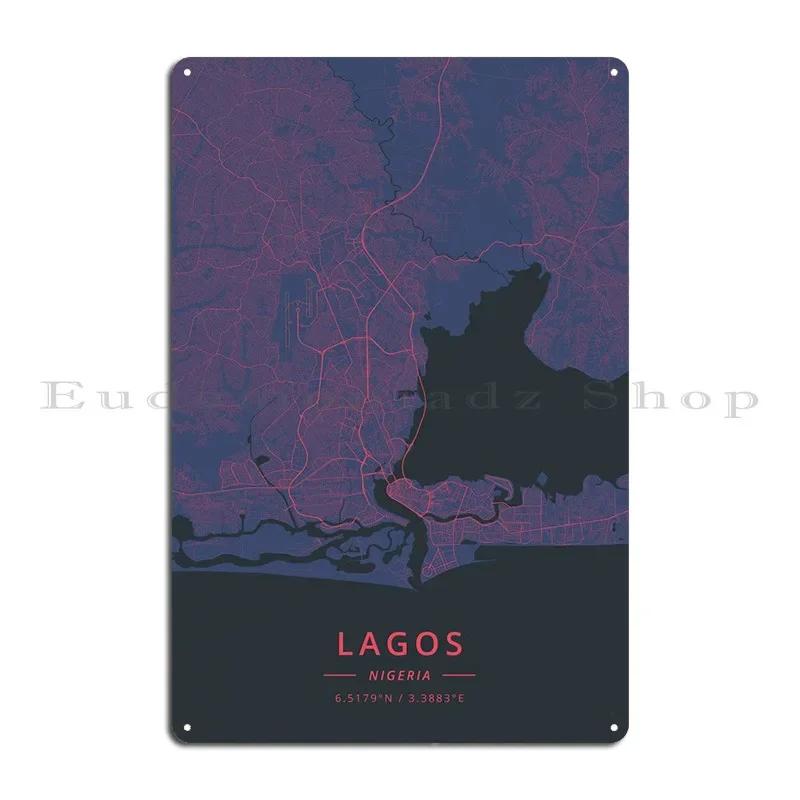 Lagos Nigeria Metal Plaque Poster Decoration Club Club Bar Designing Wall Plaque Tin Sign Poster 20x30cm(7.8x11.8inch)
