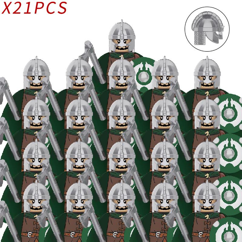 New 8pcs/lot MOC Uruk-hai Orc Army Group Orcus Figures Model Building Blocks LOTR Bricks Medieval Toys for Children gifts