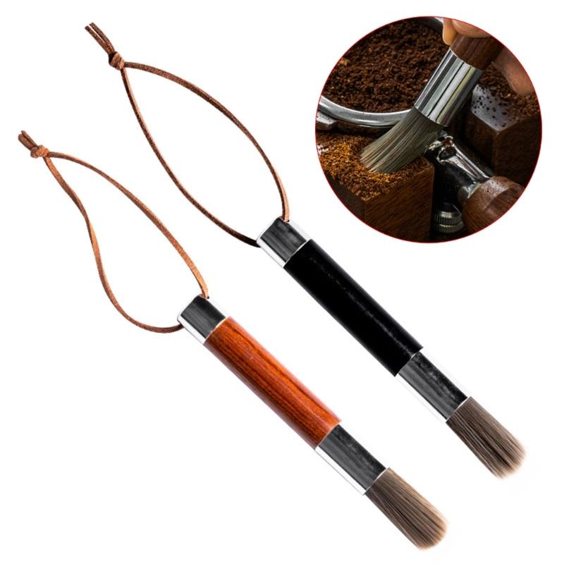 Wood Handled Espresso Machine Cleaner Coffee Equipment Cleaning Brush with Soft Bristles Practical Accessory