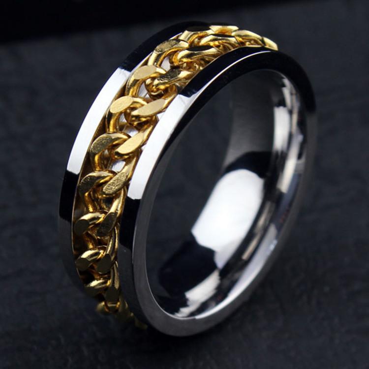 New Vintage 8mm Black Pattern Ring for Men and Women