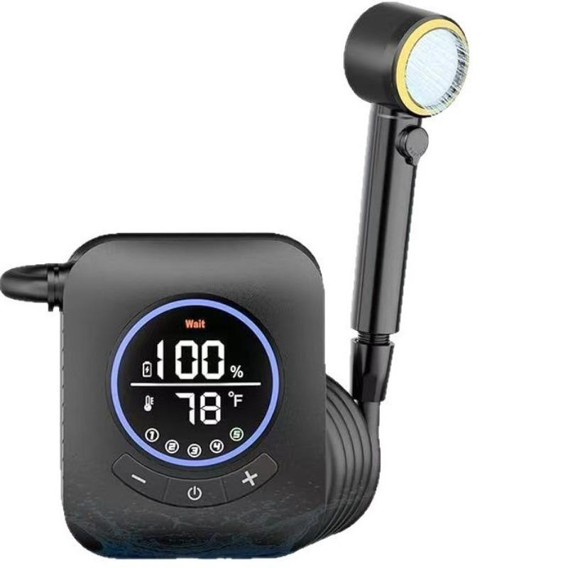 

2026 Rechargeable Portable Shower Pump - 6.0L/min High Flow Camping Shower for Outdoor, Jobsite, Dorm & Home Use (Black)
