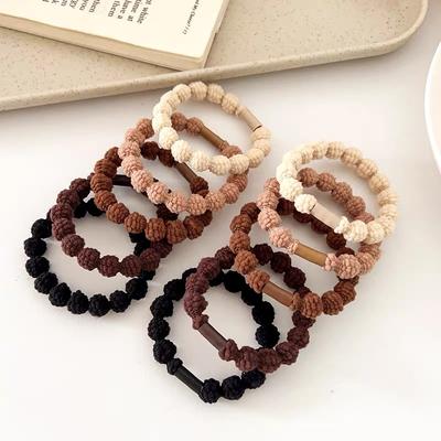 5 STÜCKE/Set Kleine Kugel Haargummis Schwarz Gummibänder Haarseile Elastisch Koreanische Haaraccessoires Für Frauen Pferdeschwanz Scrunchies