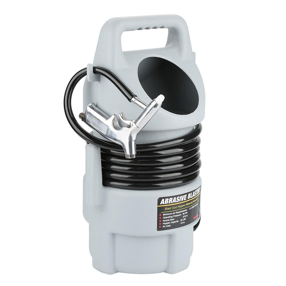 Portable Pneumatic Sand Blaster Kit Sandblasting Gun 15 Ft Hose & 50 Lb. Hopper