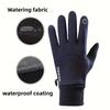 Black Winter Fleece Gloves Full Fingers Waterproof Touch Screen Cycling Outdoor Sports Running Motorcycle Ski Warm