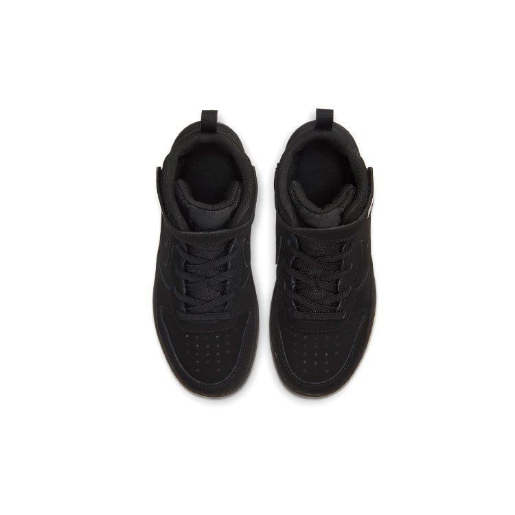 Nike Court Borough 2 Comfortable High top Kids' Skateboarding Shoes Matte Black Children Aged 3 7 Years Old CW5868-001