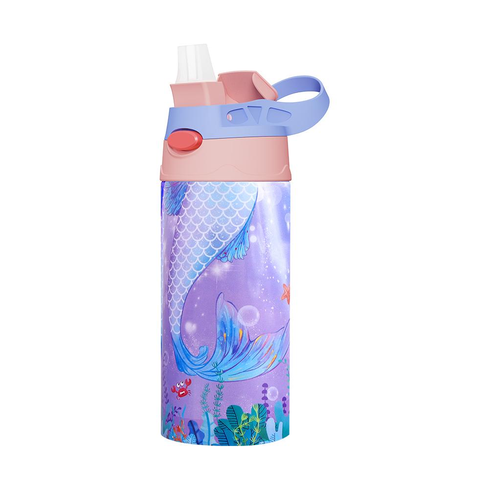 360ML Einhorn Kinder Wasserflasche Edelstahl Thermosflasche für Kinder Vakuumflaschen Thermobecher Kinderbecher mit Strohhalm