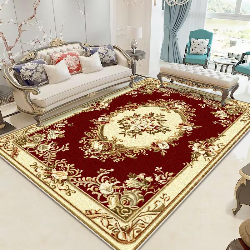 European Home Decoration Rugs Living Room American Flower Carpet Hall Sofa Large Area Rug Non-slip Room Doorway Soft Foot Mat