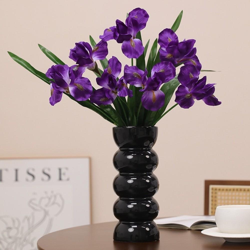 Real Touch Artificial Iris Flower Branch Realistic Cymbidium Branch Faux Flower  Living Room