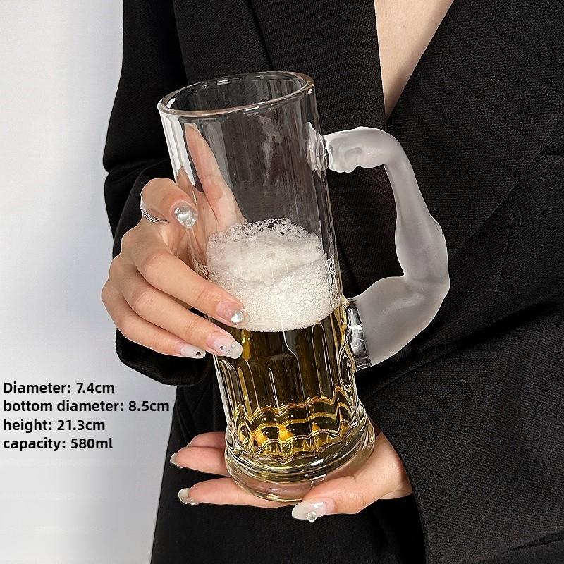 Hercules Beker Matglas met Handvat Glas Grote Capaciteit Transparante Sapbeker Niche Hoge Uitstraling Huis Creatief Bierglas