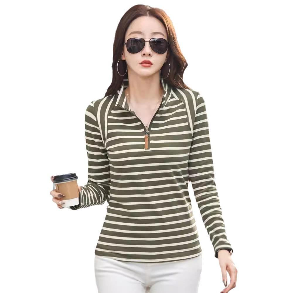 Cotton Turtleneck Tee Shirt Spring Femme Korean Long Sleeve T-shirt Button Women Casual Tops De Solid Camisetas Mujer
