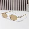 Stylish Sunglasses for Girls Boys Photo Props Travel Hip Hop Oval Frame Oval Frame Rhinestones Glasses Metal Eyewear