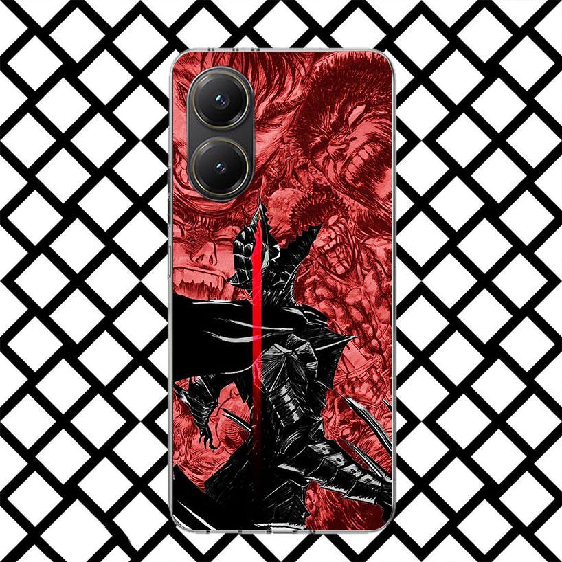 Black White G-Guts B-Berserks Phone Case for Xiaomi Poco F7 Ultra X7 X6 X5 Pro X4 Gt M8 M7 Redmi 15 15C 13 13C 12 12C Soft Cover