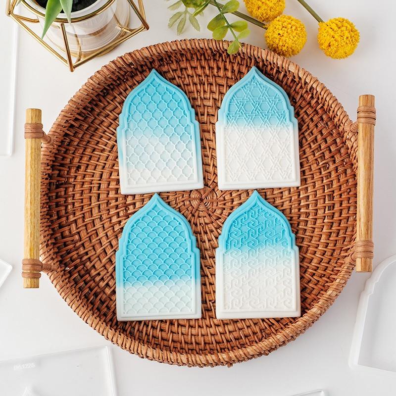 Islamic Ramadan Acrylic Fondant Embossing Stamp Press Eid Mubarak Cookie Cutters Party Pastry Biscuit Baking Decoration Supplies